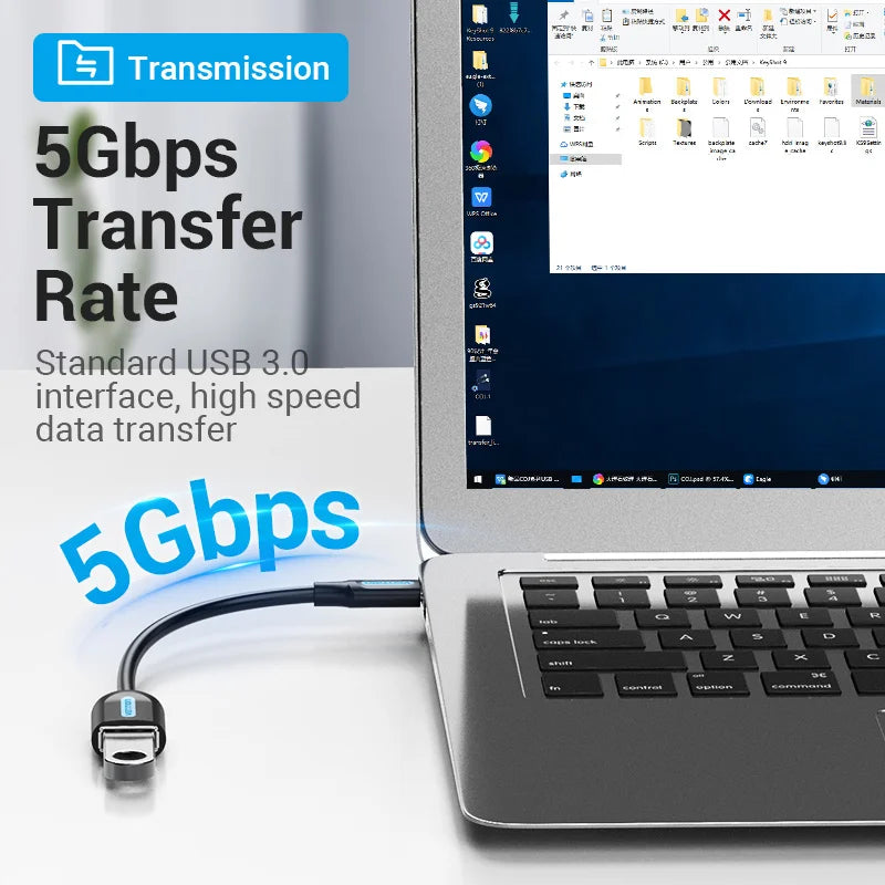 Vention OTG USB Type C 3.1/3.0 Adapter, 5Gbps Transfer for iPhone 15, Samsung, MacBook, and More