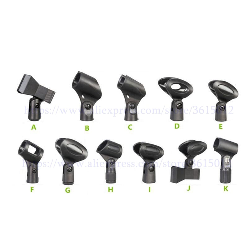 10 pcs/lot Stands Universal Microphone Clip Black Holder Clip for universal Handheld Microphone Mic