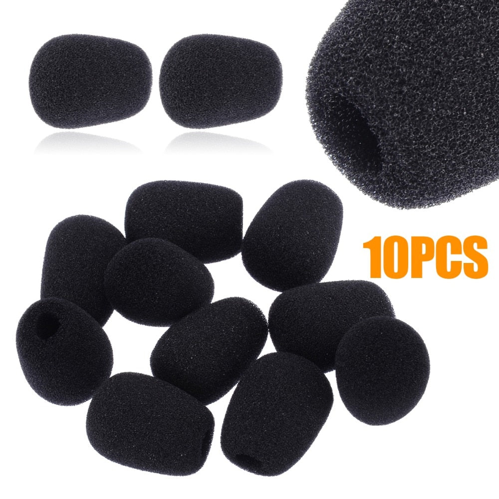 10Pcs Mini Microphone Cover Headset Replacement Foam Microphone Cover Mic Cover Windshield Headset