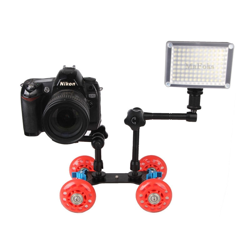 11|7 Inch Magic Arm Dolly Car Mobile Rolling Camera Slider Stabilizer Vlog Track Rail Action Camera