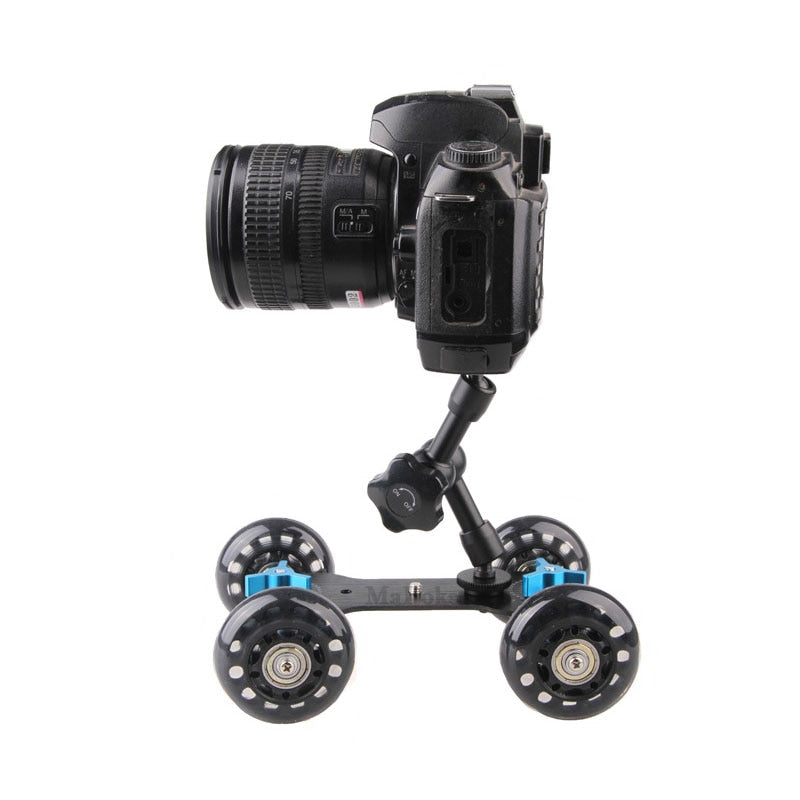 11|7 Inch Magic Arm Dolly Car Mobile Rolling Camera Slider Stabilizer Vlog Track Rail Action Camera