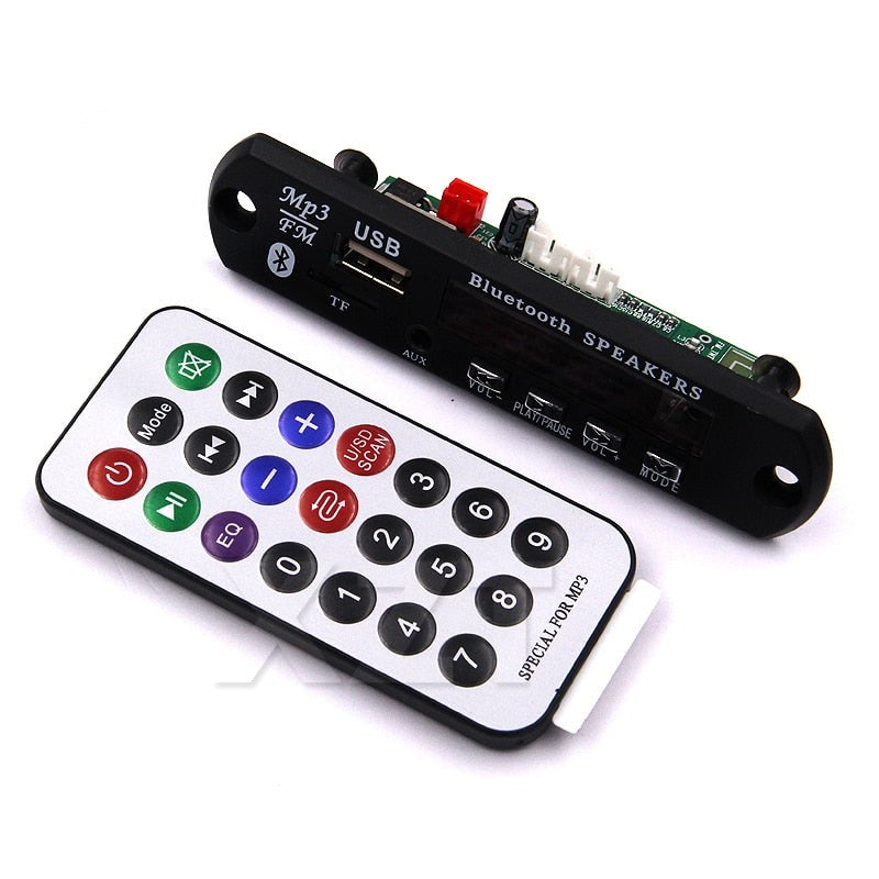 1PCS 12V Wireless Bluetooth MP3 WMA Decoder Board Car Audio USB TF FM Radio Module