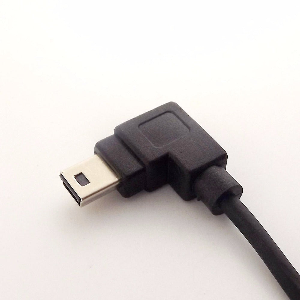 1pcs Spiral Coiled USB 2.0 A Male to Mini USB 5 Pin Male Left Angle Adapter Cable 5FT