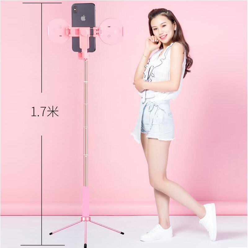 2019 new 1.7m Extendable live Tripod Selfie Stick LED Ring light Stand 4 in 1 With Monopod Phone