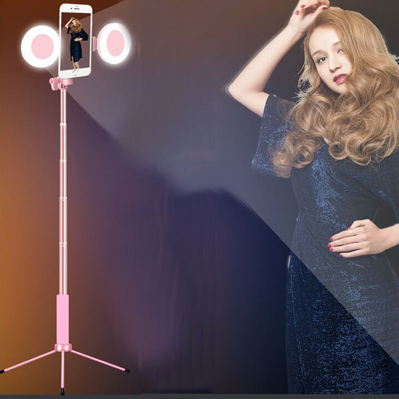 2019 new 1.7m Extendable live Tripod Selfie Stick LED Ring light Stand 4 in 1 With Monopod Phone