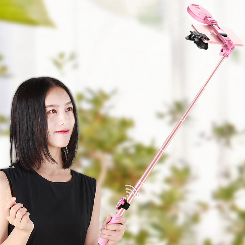 2019 new 1.7m Extendable live Tripod Selfie Stick LED Ring light Stand 4 in 1 With Monopod Phone