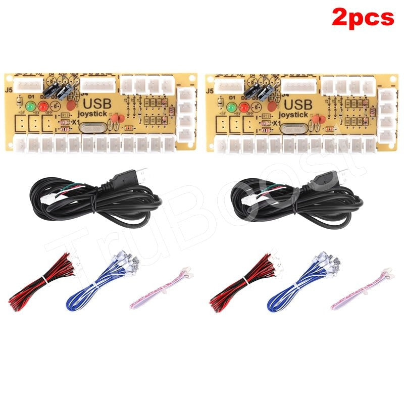 2pcs 2pin Zero Delay USB Encoder PC Joystick Button For MAME Fight Stick Controls DIY Arcade Game