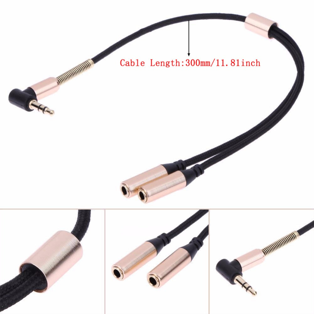 3.5MM Jack Plug Y Splitter Audio Stereo Extension Earphone Headphone Extension Cable #242733