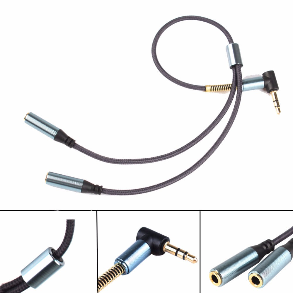 3.5MM Jack Plug Y Splitter Audio Stereo Extension Earphone Headphone Extension Cable #242733