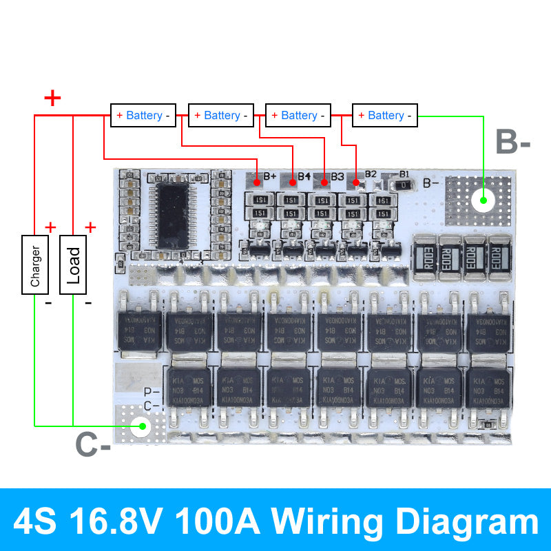 3s/4s/5s Bms 12v 16.8v 21v 3.7v 100a Li-ion Lmo Ternary Lithium Battery Protection Circuit Board