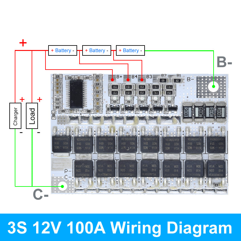 3s/4s/5s Bms 12v 16.8v 21v 3.7v 100a Li-ion Lmo Ternary Lithium Battery Protection Circuit Board