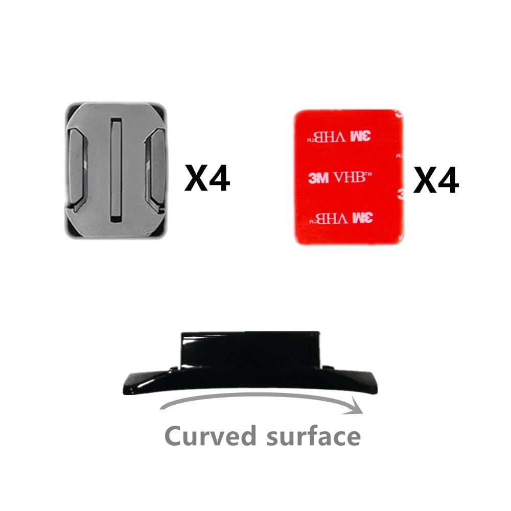 4 PCS Flat Curved Mount Set Sticker 3M Adhesive