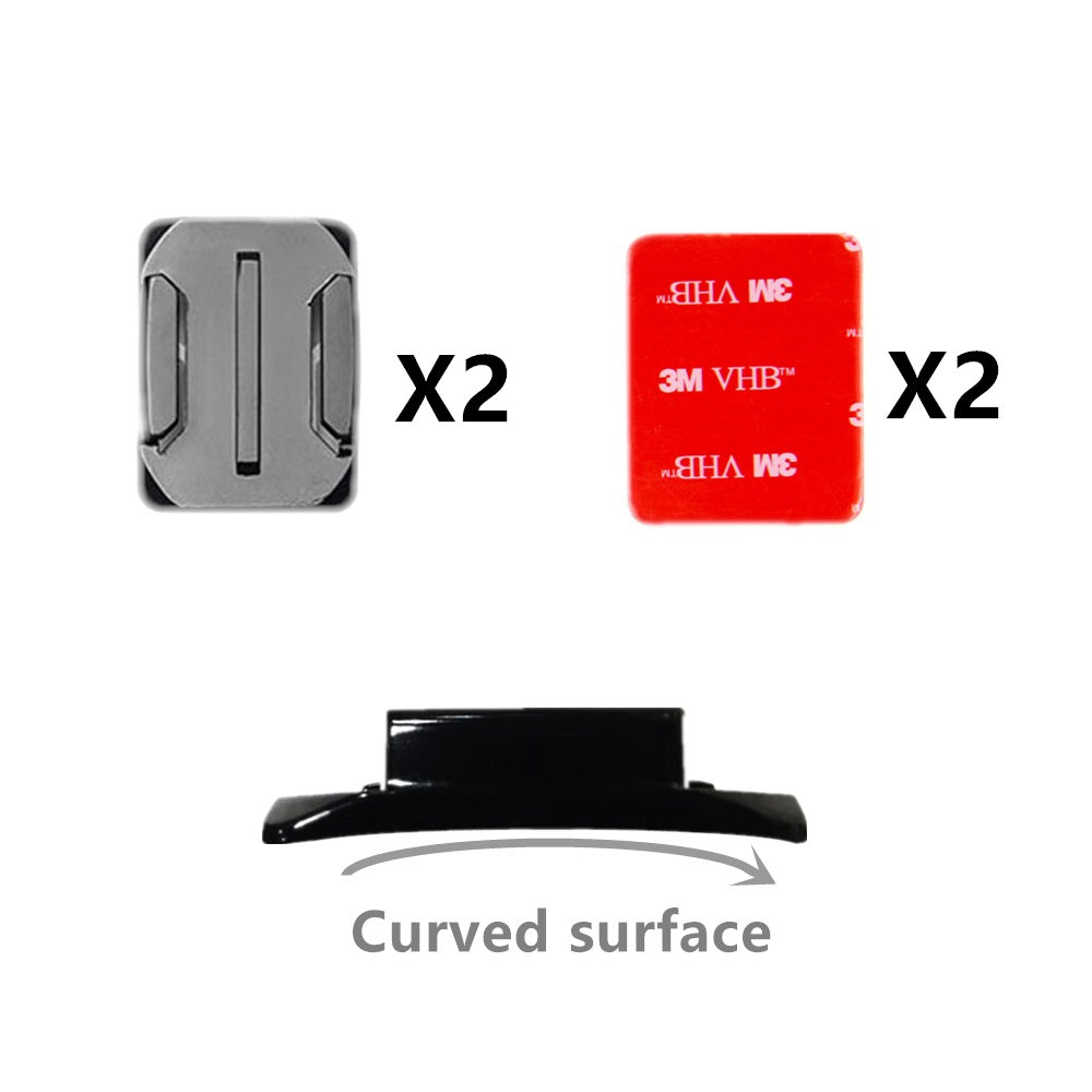 4 PCS Flat Curved Mount Set Sticker 3M Adhesive