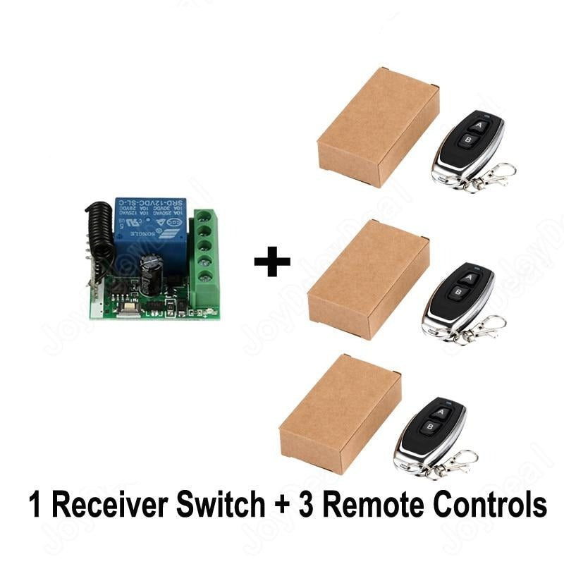 433 Mhz Universal Wireless Remote Control Switch DC 12V 1CH Relay Receiver Module and RF Transmitter