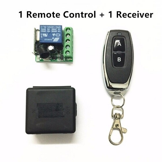 433Mhz Universal Wireless Remote Switch DC 12V 1CH relay Receiver Module and 4 pieces RF Transmitter