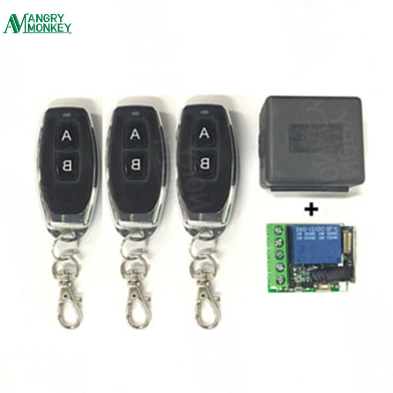 433Mhz Universal Wireless Remote Switch DC 12V 1CH relay Receiver Module and 4 pieces RF Transmitter