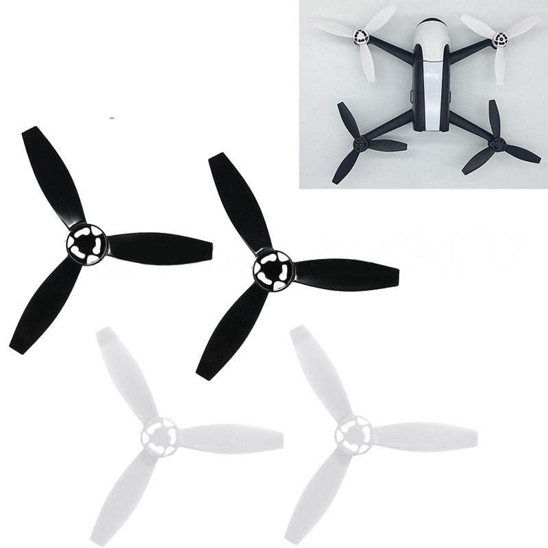 4PCS Black/White Propeller Carbon Fiber Blade Rotors Paddle for Parrot Bebop 2 Drone/FPV 2.0 New