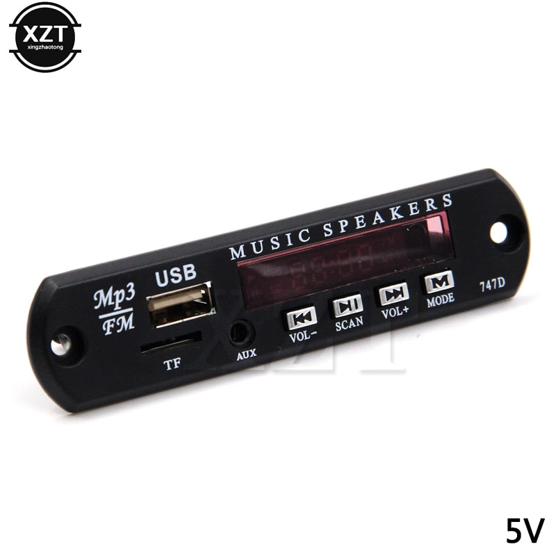 5V 12V mp3 module mp3 decoder board Automobile Car WMA FM AUX  Plate Audio TF SD Card Radio USB