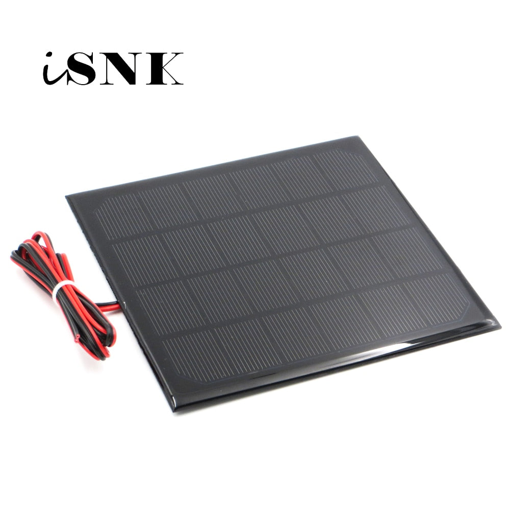 6V Solar Panel with 30/100/200cm wire Mini Solar System DIY For Battery Cell Phone Charger 0.6W 1W