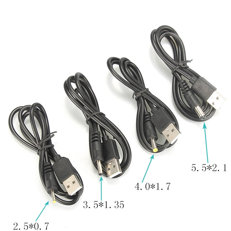 80CM USB Port To 2.5mm - 5.5mm 5V DC Barrel Jack Power Connector Cable