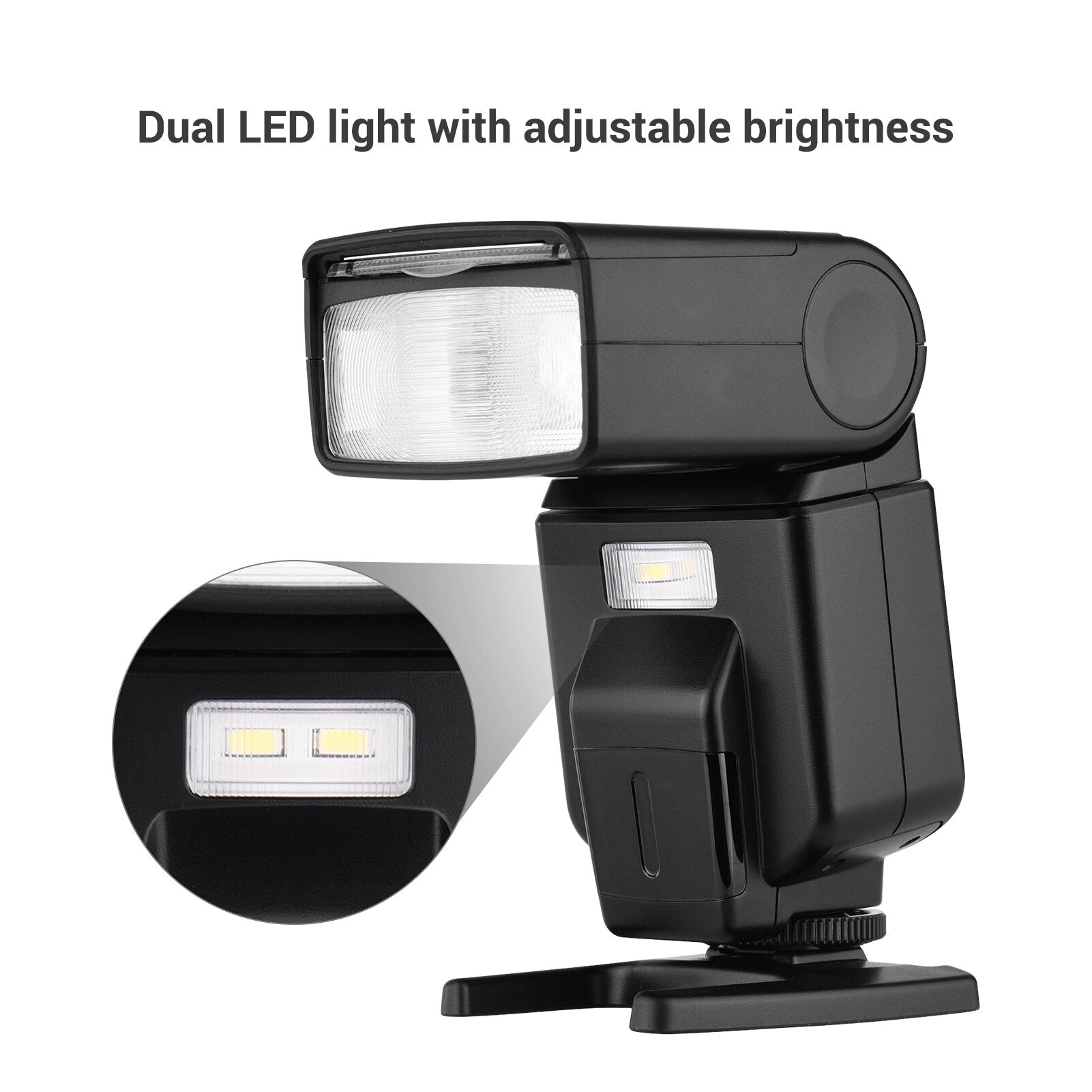 Universal Flash Speedlite GN40 Adjustable LED Fill Light On-camera Flash With Bracket Replacement