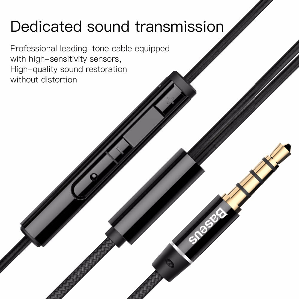 Baseus H06 In-ear Stereo Bass Earphones Headphones 3.5mm jack wired control HiFi Earbuds Headset for