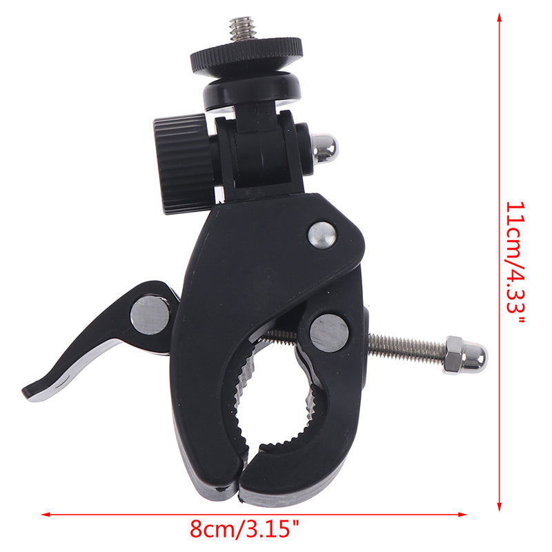 Black Bike Bicycle Handlebar Handle Clamp Bar Camera Mount Tripod Adapter Clamp