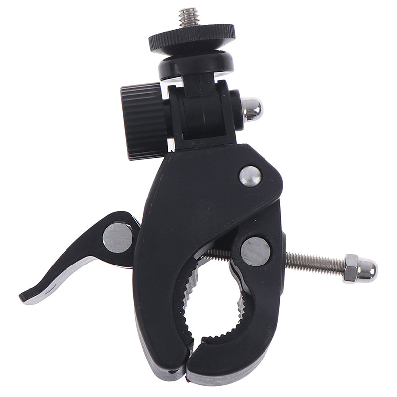 Black Bike Bicycle Handlebar Handle Clamp Bar Camera Mount Tripod Adapter Clamp