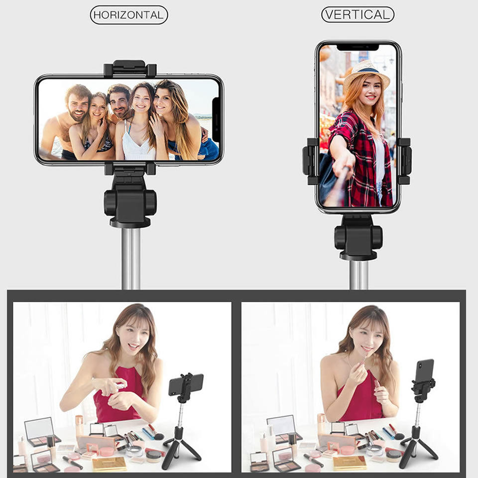 Bluetooth Selfie Stick with Tripod Plastic Alloy Self Stick Selfiestick Phone Smartphone