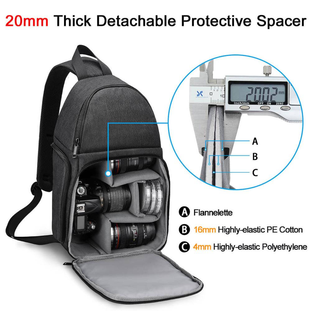 CADeN Photo Camera Sling Bag Shoulder Cross Digital Case Waterproof Rain Cover DSLR Soft Men Women