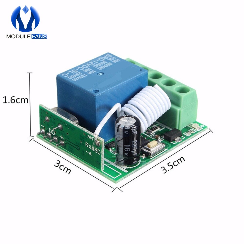 DC 12V 1CH 1 Ch Channel 433MHz Wireless Relay Module RF Remote Control Switch Heterodyne Receiver