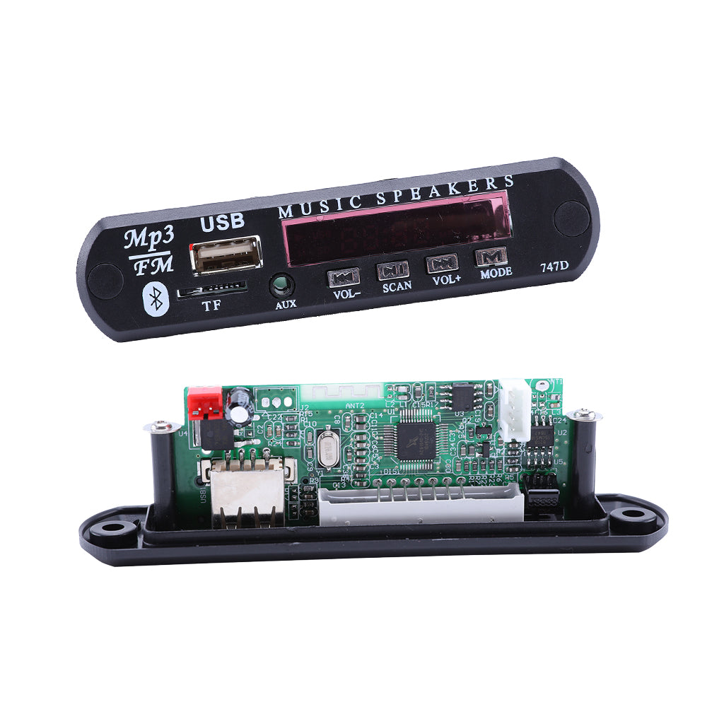 DC 12V Automobile Car Bluetooth MP3 WMA FM AUX Decoder Board Plate Audio Module TF SD Card USB Radio