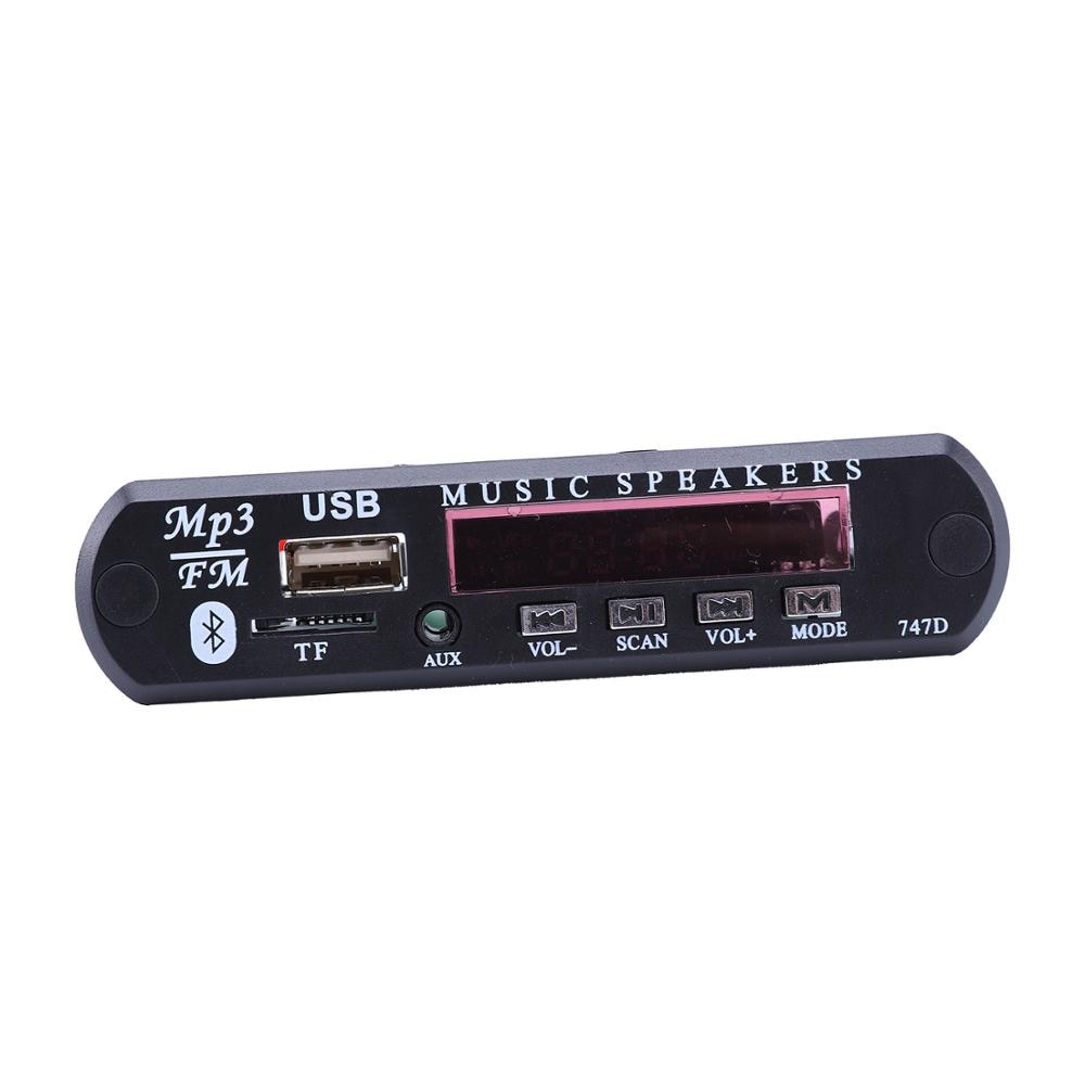 DC 12V Automobile Car Bluetooth MP3 WMA FM AUX Decoder Board Plate Audio Module TF SD Card USB Radio