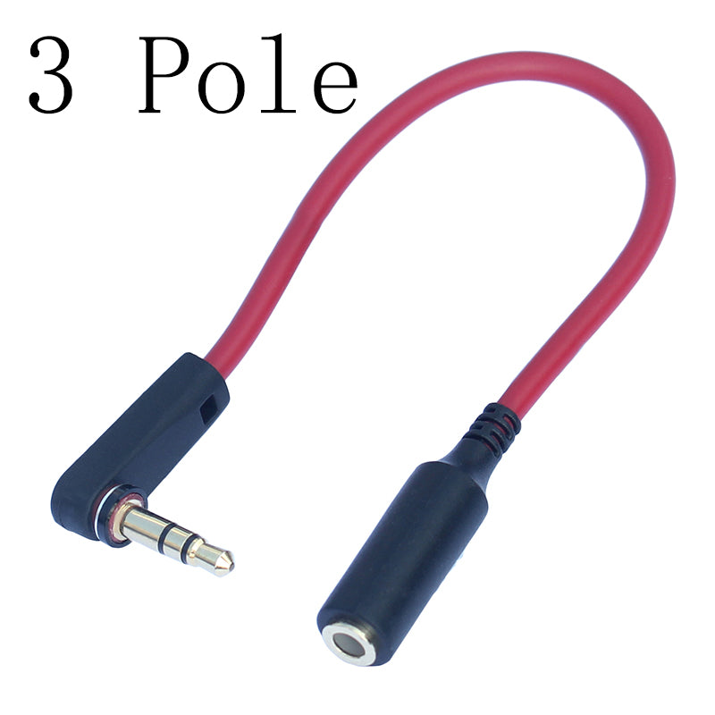 DC3.5mm Male to Female Extension  stereo Audio Cable 15cm 90 Degree Angled