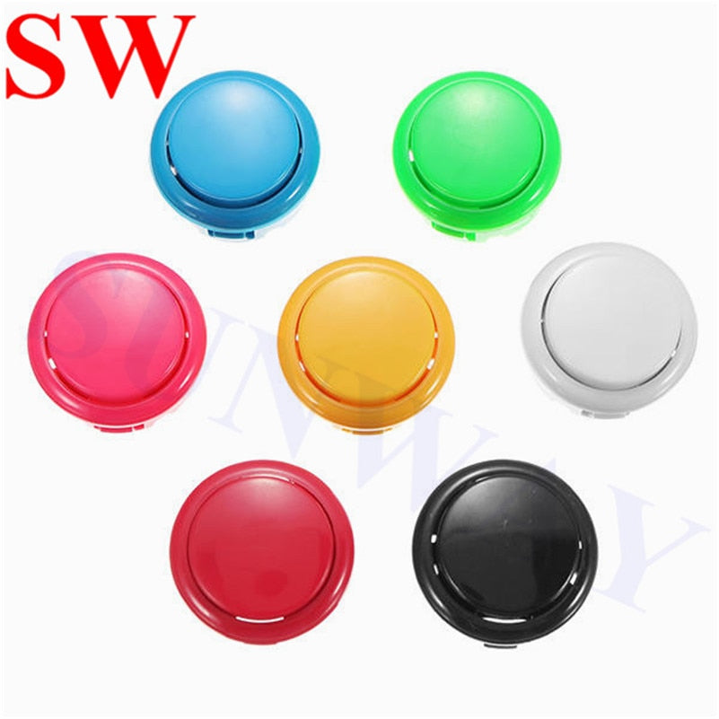 DIY Arcade Joystick Kit 5Pin Joystick Cable 24mm/30mm Buttons USB Encoder Oval ball top joystick 7