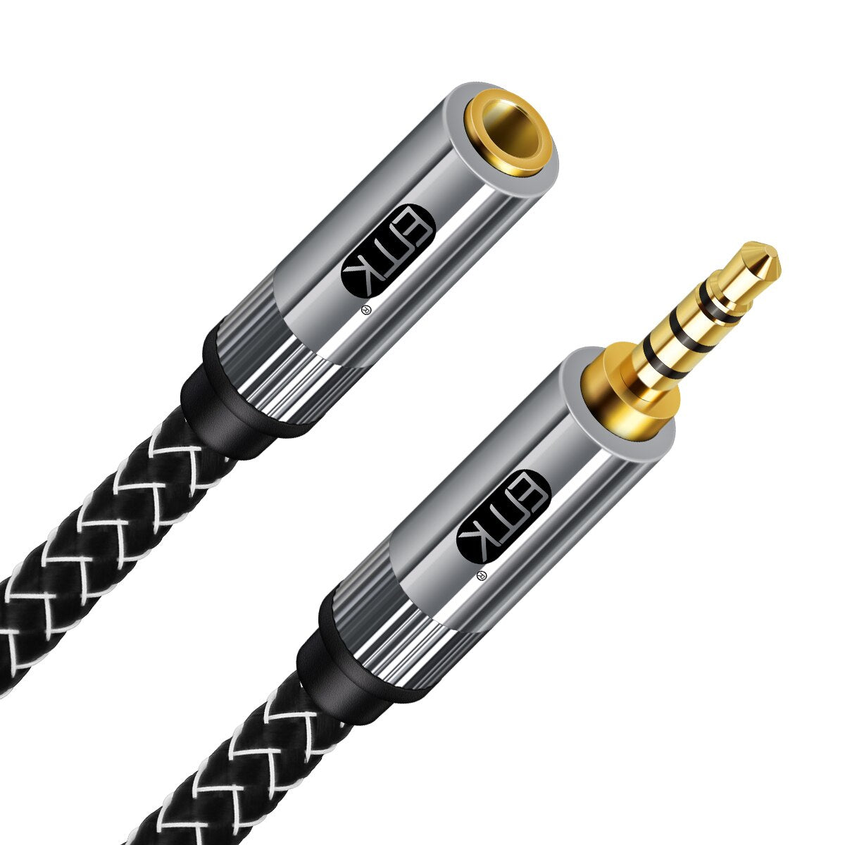 3.5mm Audio Microphone Extension Cable 3.5mm 4-pole AUX Extender TRRS Audio Cable Nylon Braided