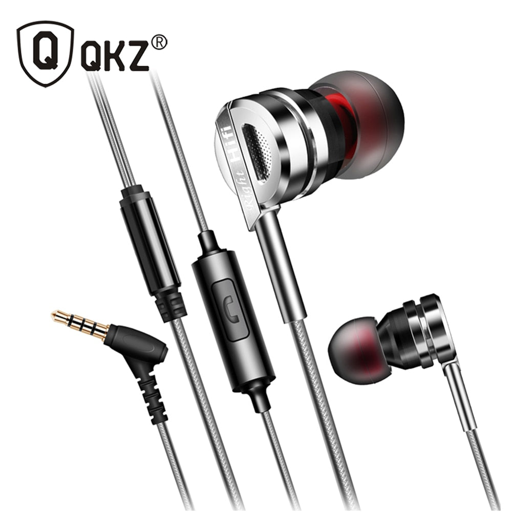 Earphone QKZ DM9 Zinc Alloy HiFi Earphone In Ear Earphones fone de ouvido BASS Metal DJ MP3