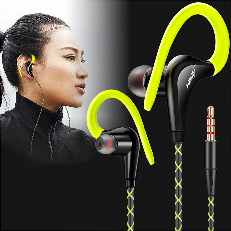 Sport Earphones with Mic | 3.5mm Sweatproof Stereo Headset for Running & Gym