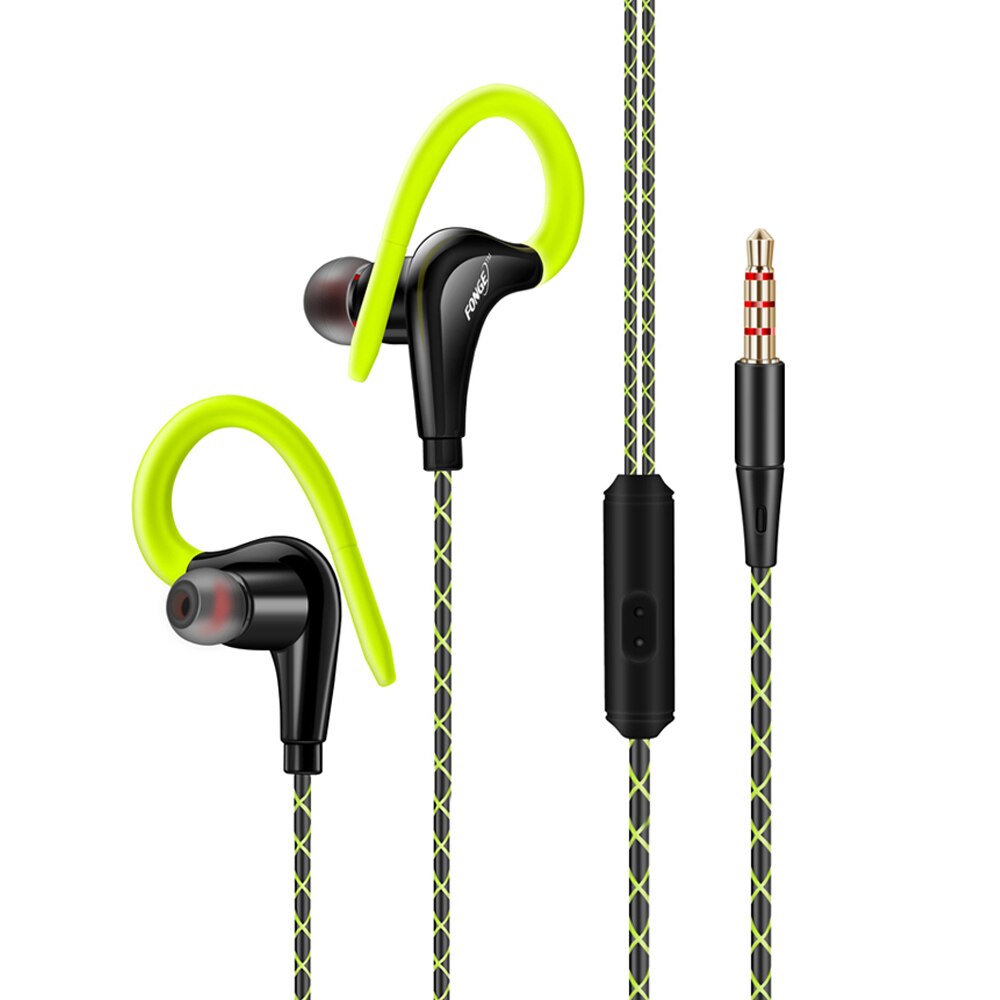 Sport Earphones with Mic | 3.5mm Sweatproof Stereo Headset for Running & Gym