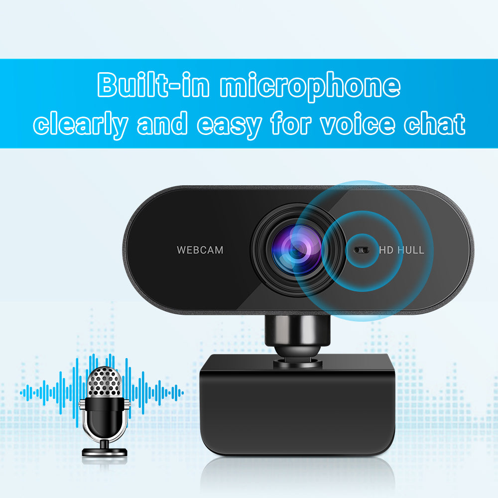 HD 1080P Webcam PC Web Camera with Microphone Rotate Camera