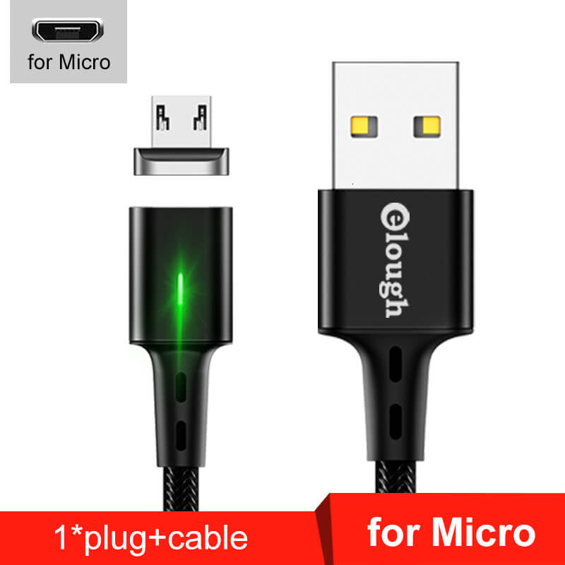 Elough Quick Magnetic Charger 3.0 4.0 Micro USB Cable for iPhone Samsung Xiaomi Fast Magnetic