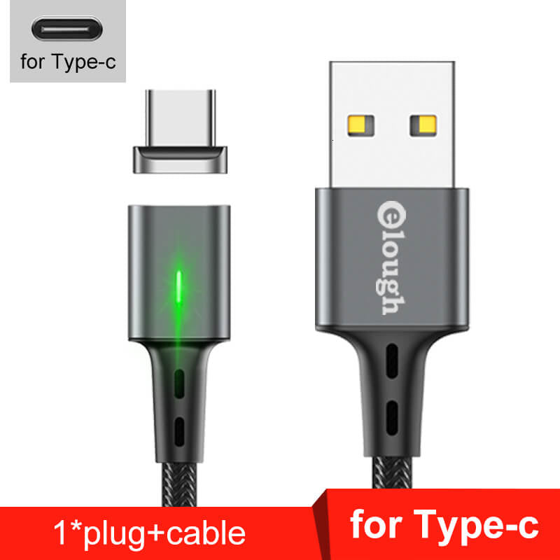 Elough Quick Magnetic Charger 3.0 4.0 Micro USB Cable for iPhone Samsung Xiaomi Fast Magnetic