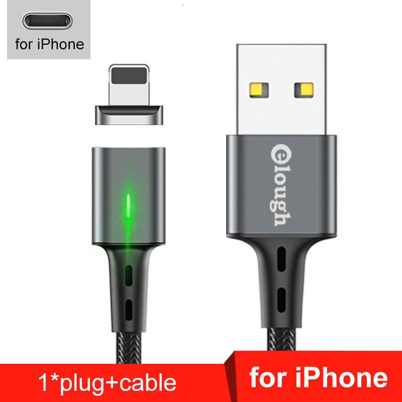 Elough Quick Magnetic Charger 3.0 4.0 Micro USB Cable for iPhone Samsung Xiaomi Fast Magnetic