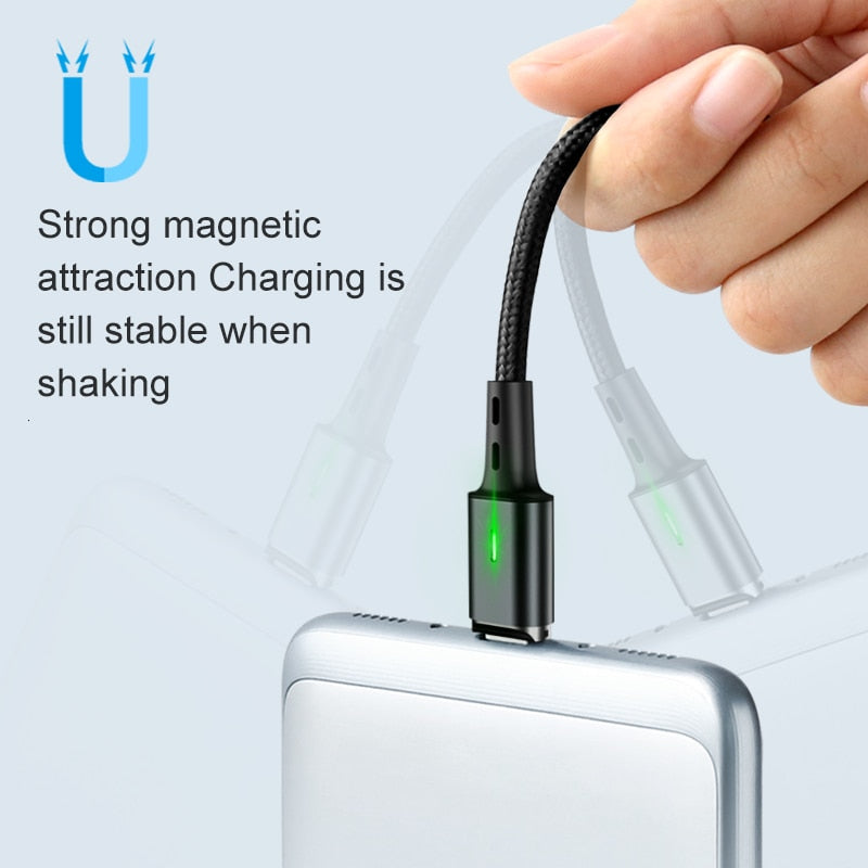 Elough Quick Magnetic Charger 3.0 4.0 Micro USB Cable for iPhone Samsung Xiaomi Fast Magnetic