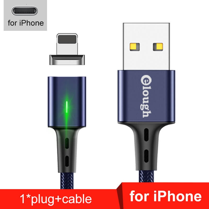 Elough Quick Magnetic Charger 3.0 4.0 Micro USB Cable for iPhone Samsung Xiaomi Fast Magnetic