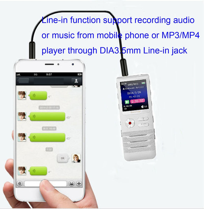 Escytegr DN006 Double Microphone Noise Reduction Recording 16GB Audio Voice Recorder Pen Music