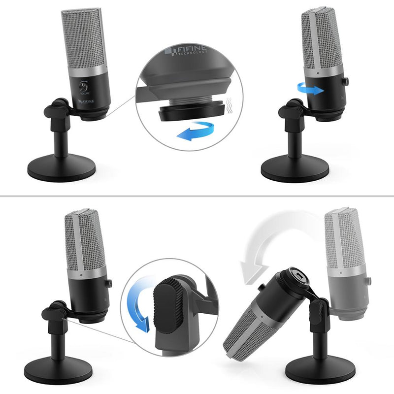 FIFINE USB Microphone for Mac laptop and Computers for Recording Streaming Twitch Voice overs