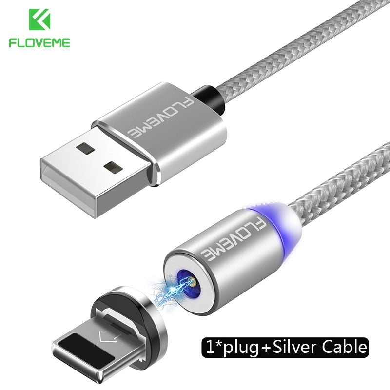 FLOVEME 1M Magnetic Charge Cable Micro USB Cable For iPhone 11 Pro Max XR Magnet Charger USB Type