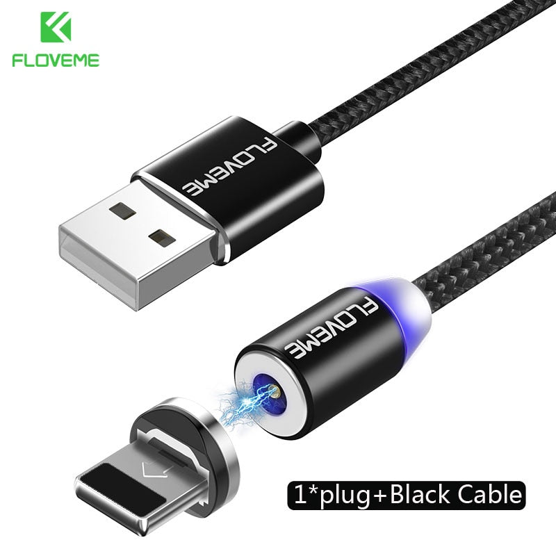 FLOVEME 1M Magnetic Charge Cable Micro USB Cable For iPhone 11 Pro Max XR Magnet Charger USB Type