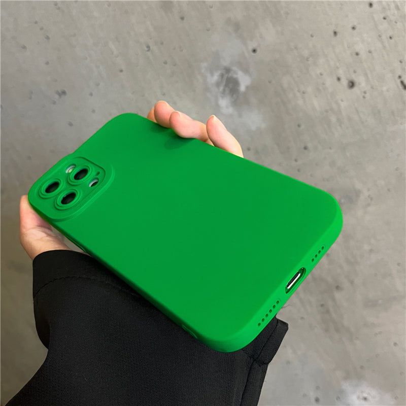 Fashion Bright Green Soft Silicone Phone Case Candy Colour Tide Matte Cover